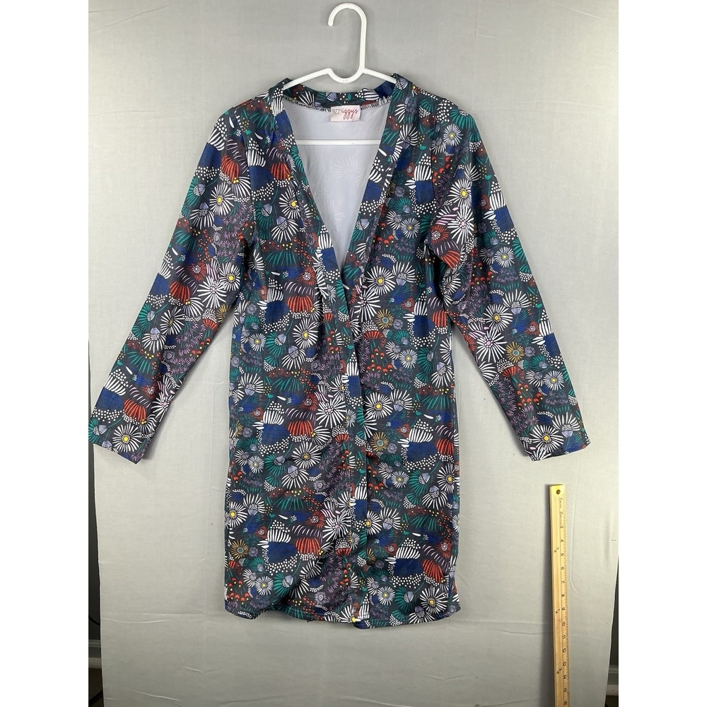 Bizzy Izzy Women's Floral Open Front Cardigan‎ Lightweight Long Sleeve